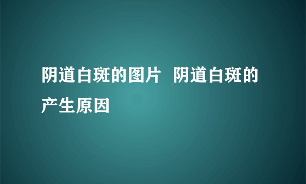 阴道白斑的图片  阴道白斑的产生原因