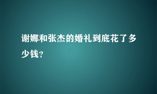 谢娜和张杰的婚礼到底花了多少钱?