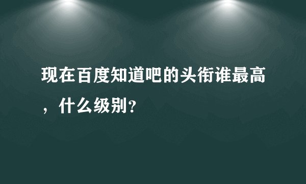 现在百度知道吧的头衔谁最高，什么级别？