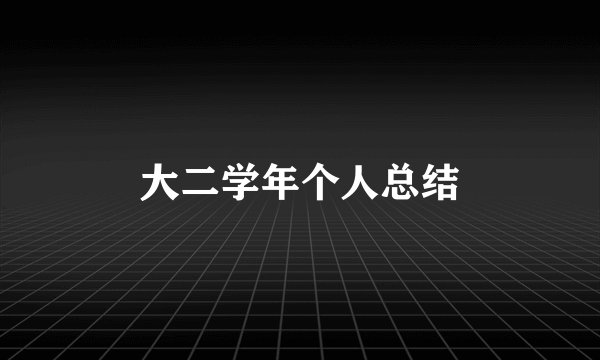 大二学年个人总结