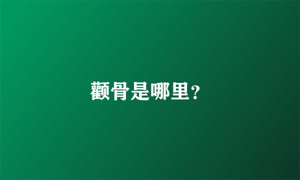 颧骨是哪里？