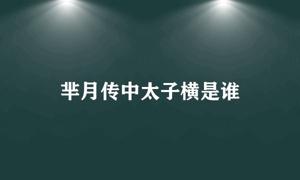 芈月传中太子横是谁