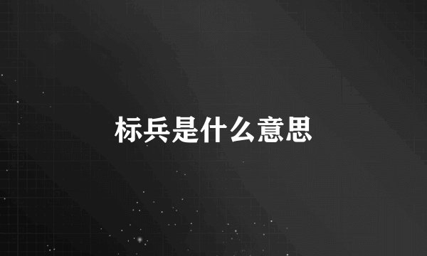 标兵是什么意思