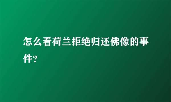 怎么看荷兰拒绝归还佛像的事件？