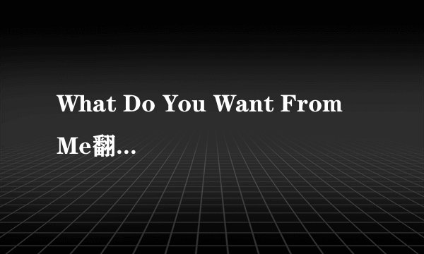 What Do You Want From Me翻译中文是什么意思？