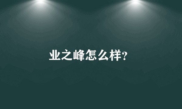 业之峰怎么样？