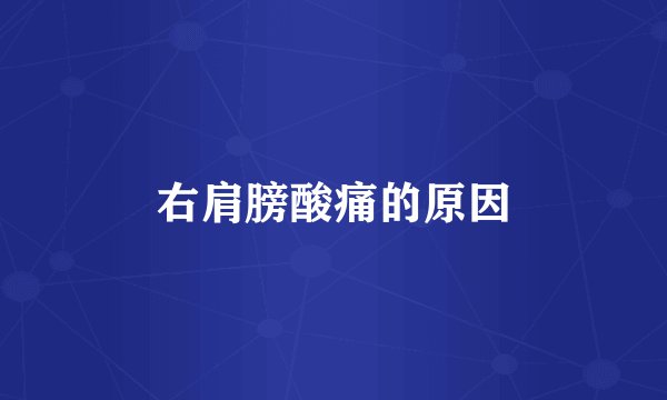 右肩膀酸痛的原因