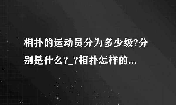 相扑的运动员分为多少级?分别是什么?_?相扑怎样的一种运动?