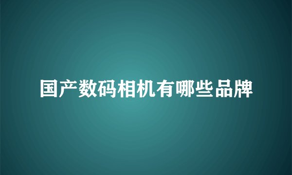 国产数码相机有哪些品牌