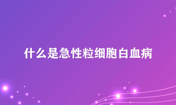 什么是急性粒细胞白血病