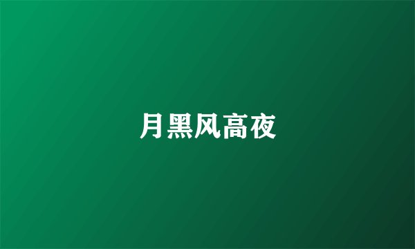 月黑风高夜