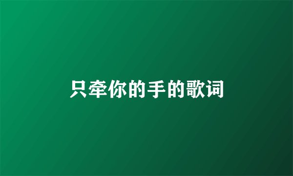 只牵你的手的歌词
