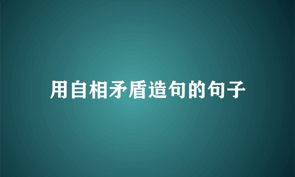 用自相矛盾造句的句子