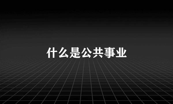 什么是公共事业
