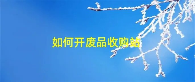如何开废品收购站