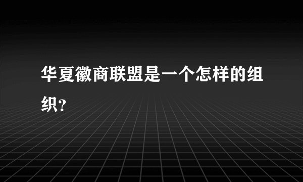 华夏徽商联盟是一个怎样的组织？