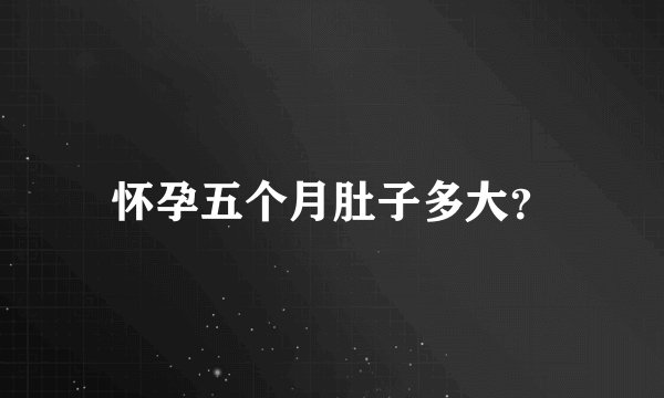 怀孕五个月肚子多大?