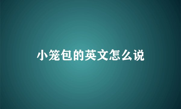 小笼包的英文怎么说