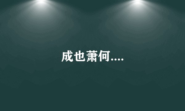 成也萧何....