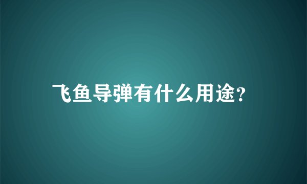 飞鱼导弹有什么用途？