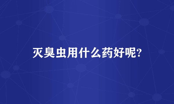 灭臭虫用什么药好呢?
