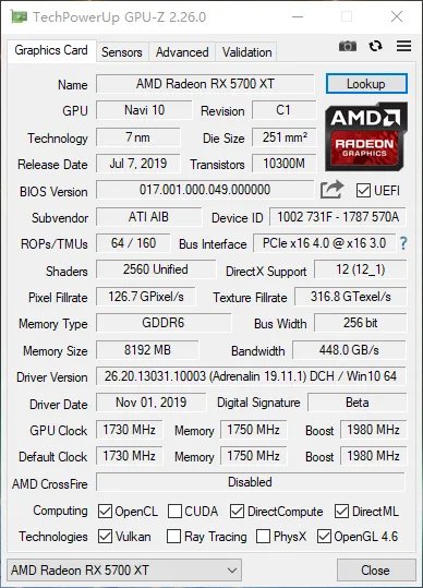 HIS RX 5700 XT军团超频版显卡评测:风格前卫重磅回归