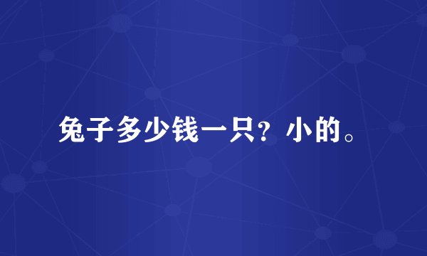 兔子多少钱一只?小的。