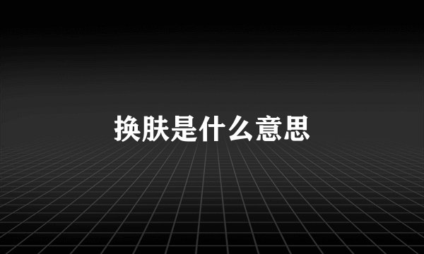 换肤是什么意思