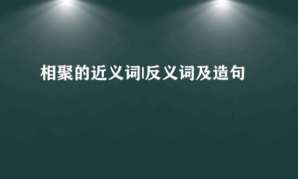 相聚的近义词|反义词及造句