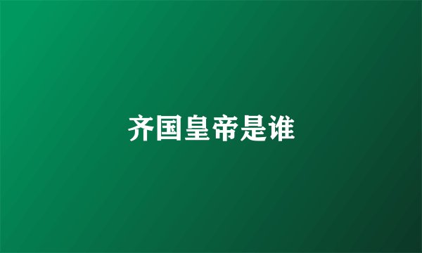 齐国皇帝是谁