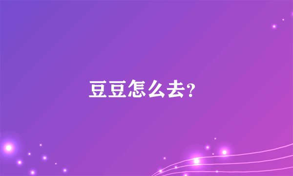 豆豆怎么去？