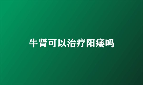牛肾可以治疗阳痿吗