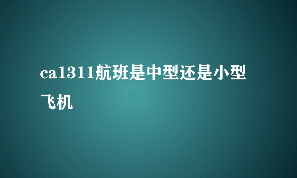 ca1311航班是中型还是小型飞机