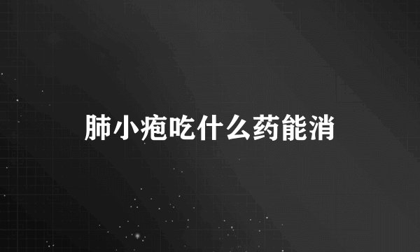肺小疱吃什么药能消