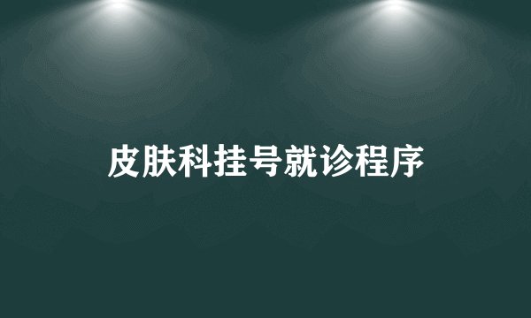 皮肤科挂号就诊程序