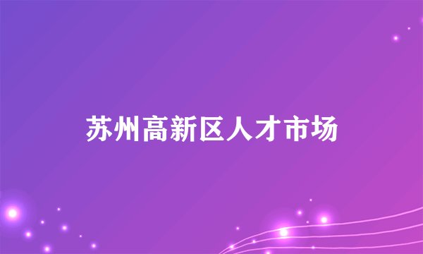 苏州高新区人才市场