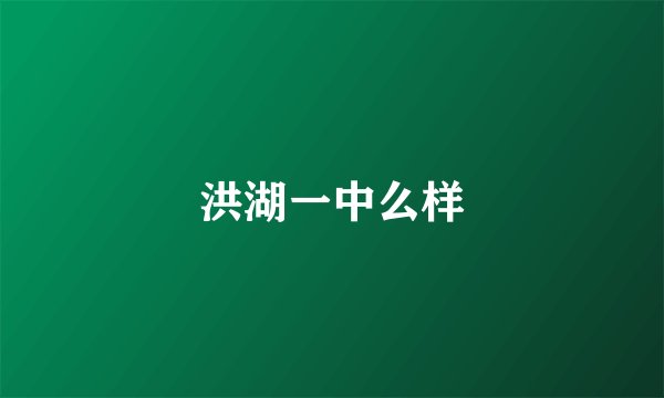 洪湖一中么样