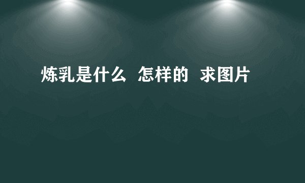 炼乳是什么  怎样的  求图片