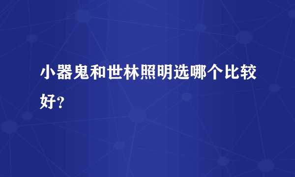 小器鬼和世林照明选哪个比较好？