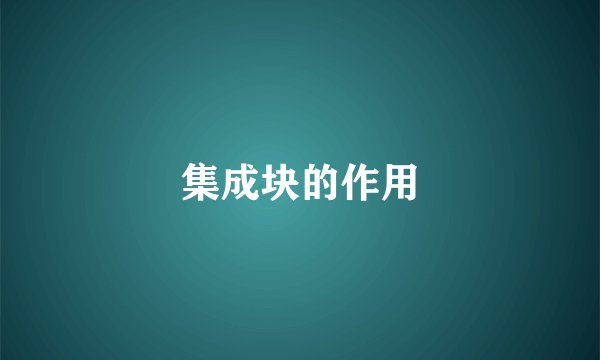 集成块的作用