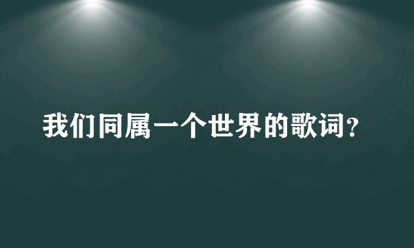 我们同属一个世界的歌词?