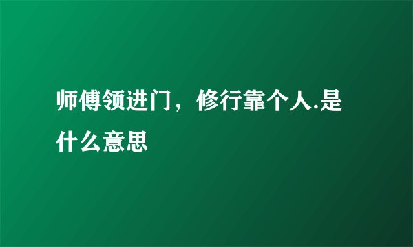 师傅领进门，修行靠个人.是什么意思