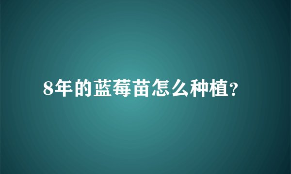8年的蓝莓苗怎么种植？