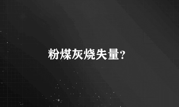 粉煤灰烧失量？