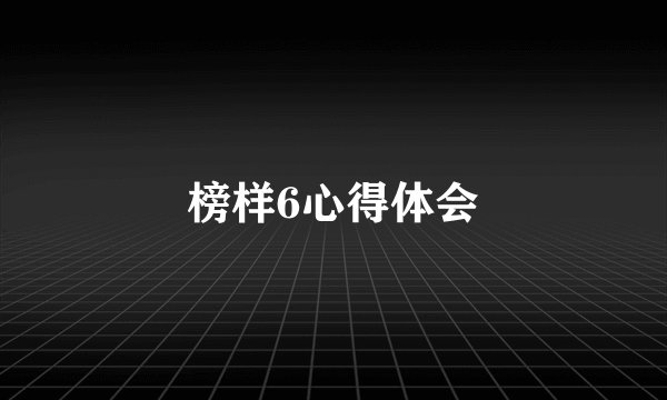 榜样6心得体会