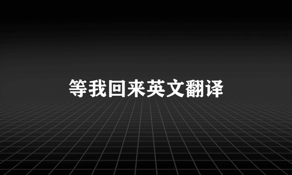 等我回来英文翻译