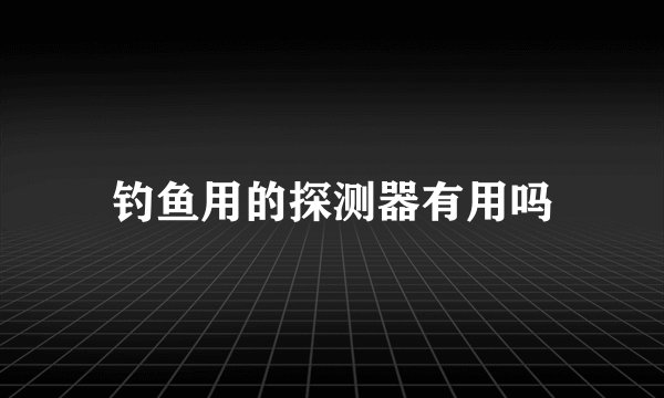 钓鱼用的探测器有用吗