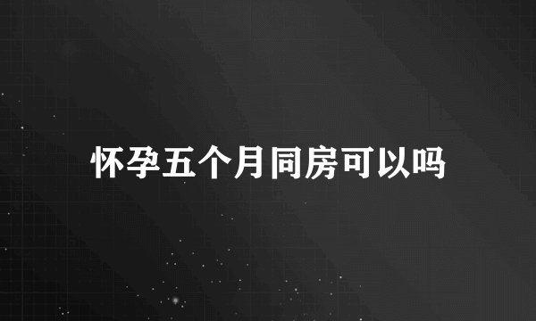 怀孕五个月同房可以吗