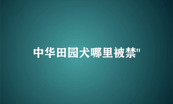 中华田园犬哪里被禁