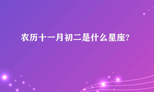 农历十一月初二是什么星座?